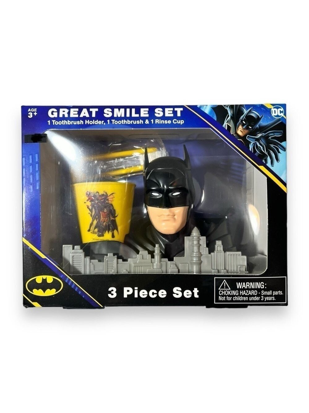 DC Comics Great Smiles Batman 3 Piece Toothbrush Holder Set